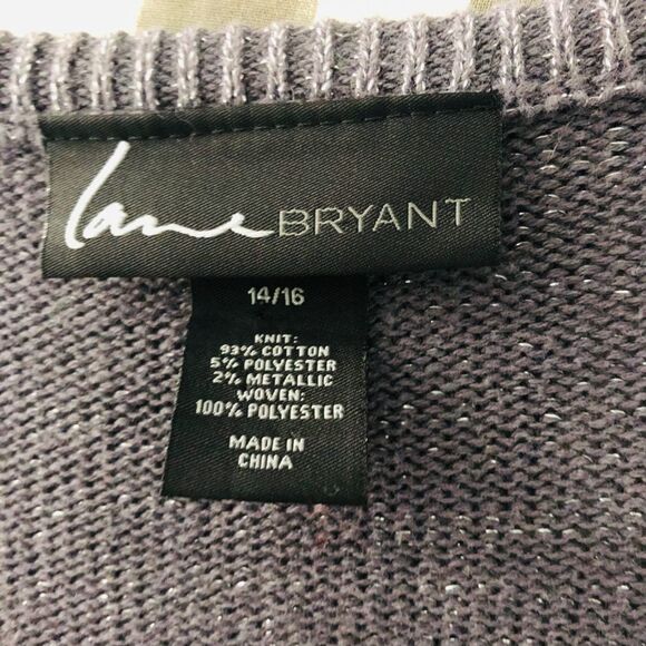 🔥5 for $25 sale🔥 lane Bryant gray metallic faux layered sweater tunic dress - Picture 8 of 10